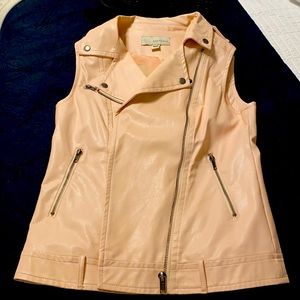 Faux leather lined vest